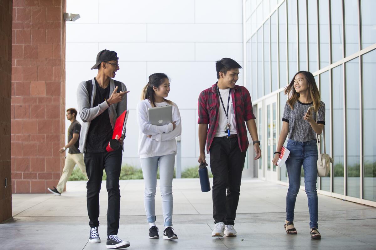 Group of students walking