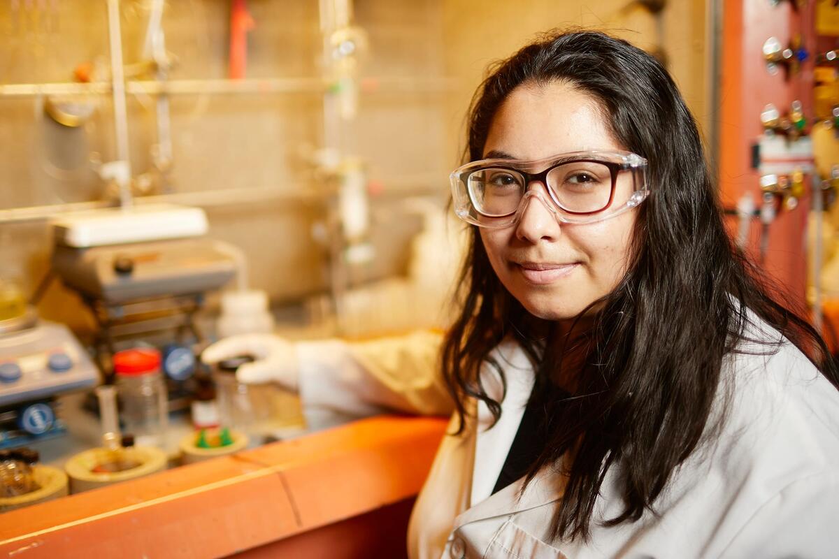 Citlally Lopez in a lab