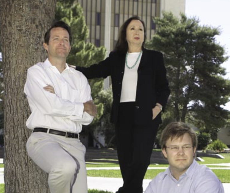 UNLV history professor Andrew Kirk, project director Mary Palevsky, and sociology professor Robert Futrell.