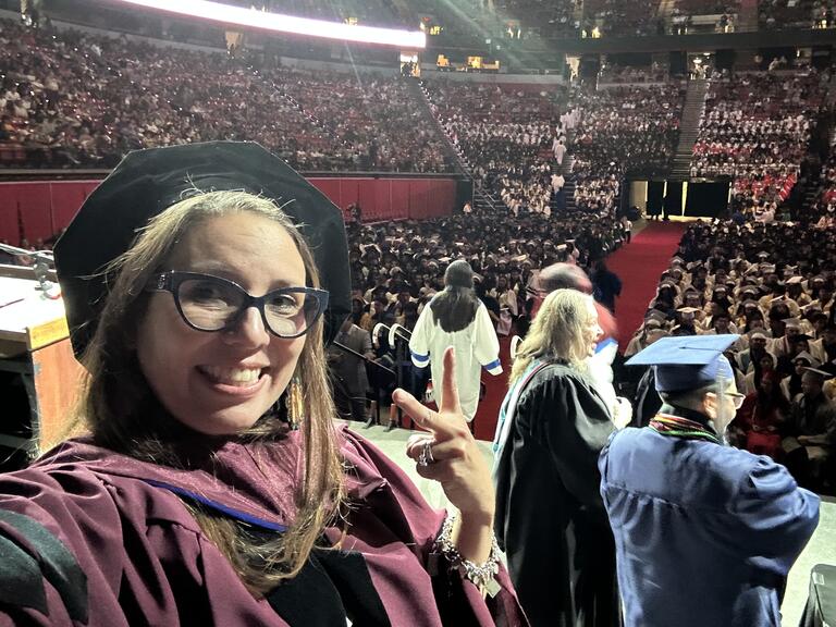 LeAnne Salazar Montoya at graduation ceremony