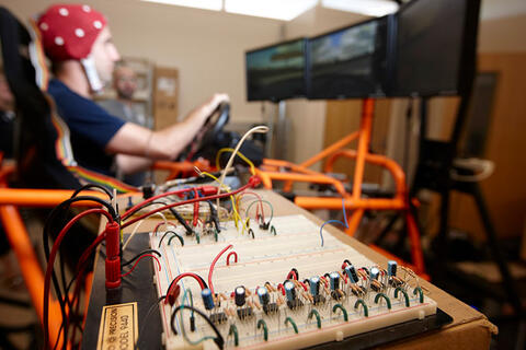 A close up shot of wires